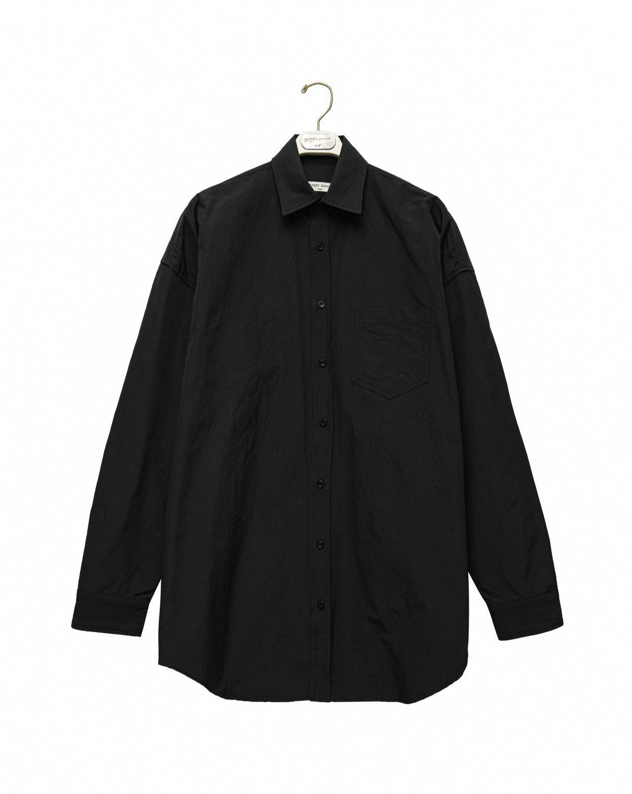 [PAPERMOON] SS / Wrinkle Cotton Fabric Oversized Button Down Shirt