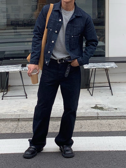 Luggage Ribbed Denim Set-up