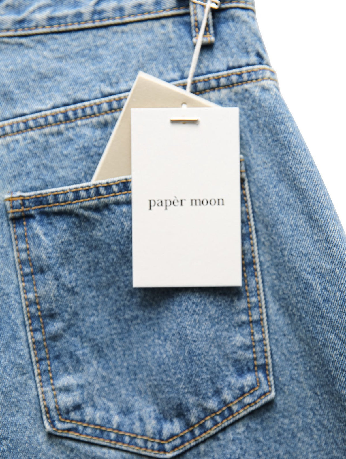 PAPERMOON ペーパームーン ワイドレグブルーアンクルデニムジーンズ