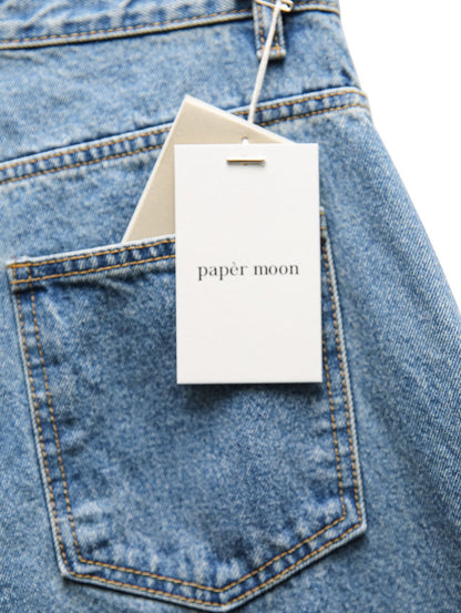 PAPERMOON ペーパームーン ワイドレグブルーアンクルデニムジーンズ