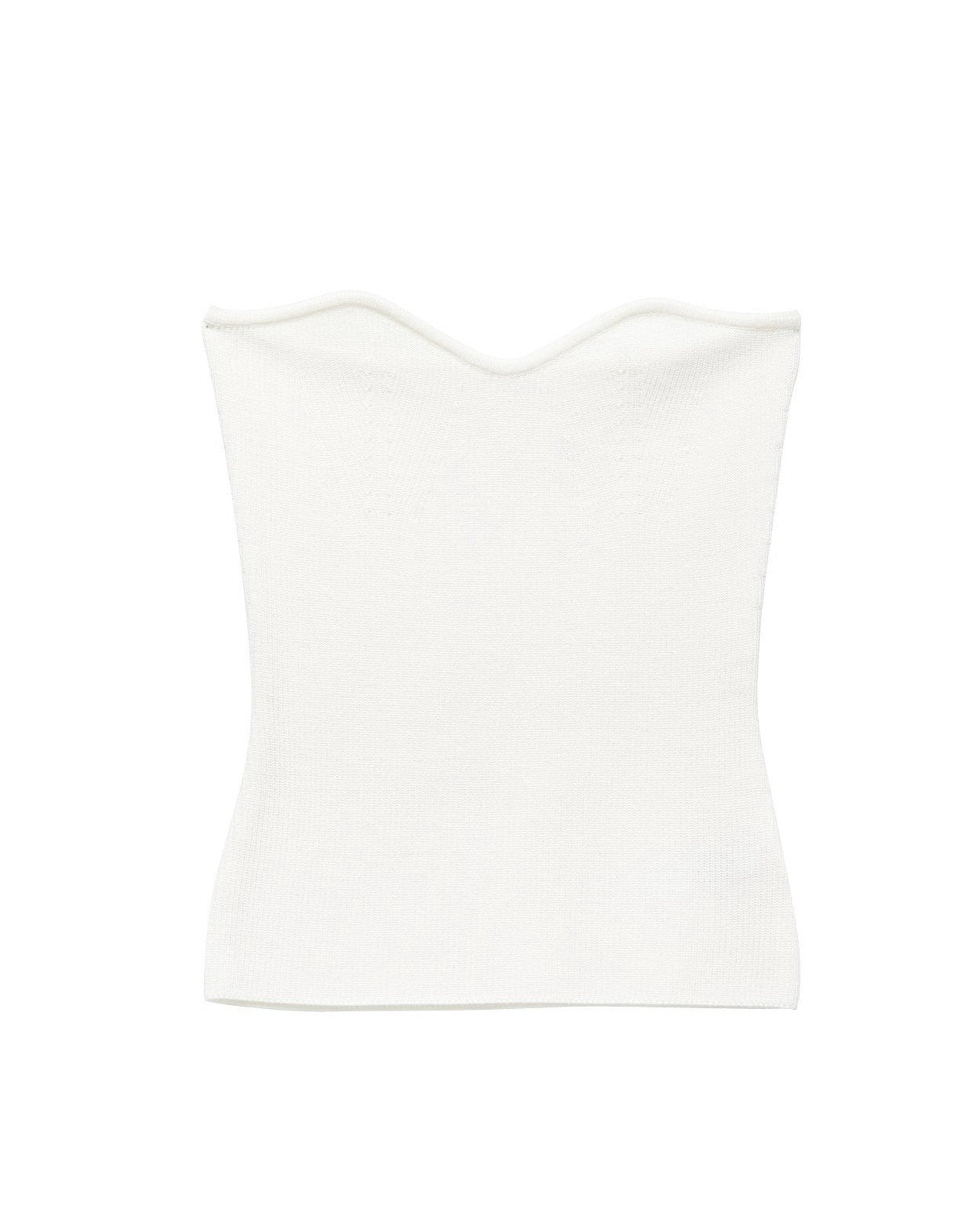 [PAPERMOON] SS / Volume Bust Tube Knit Top