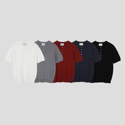 Vertical Henley Knit