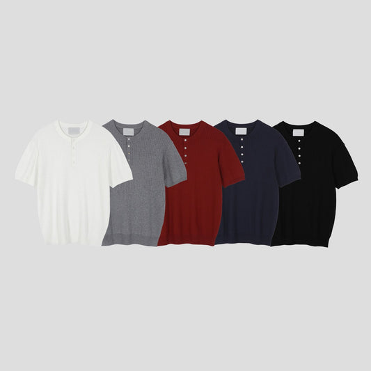 Vertical Henley Knit