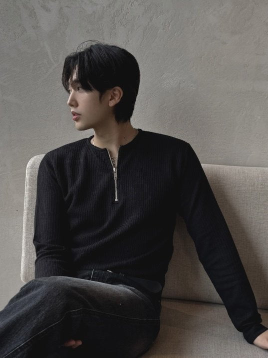 Barrel Zip Ribbed T-Shirt