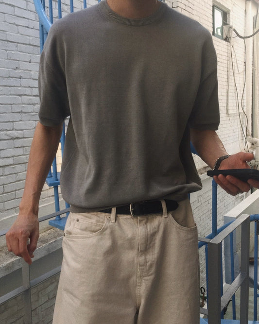 Pigment-Dyed Cotton Knit Tee