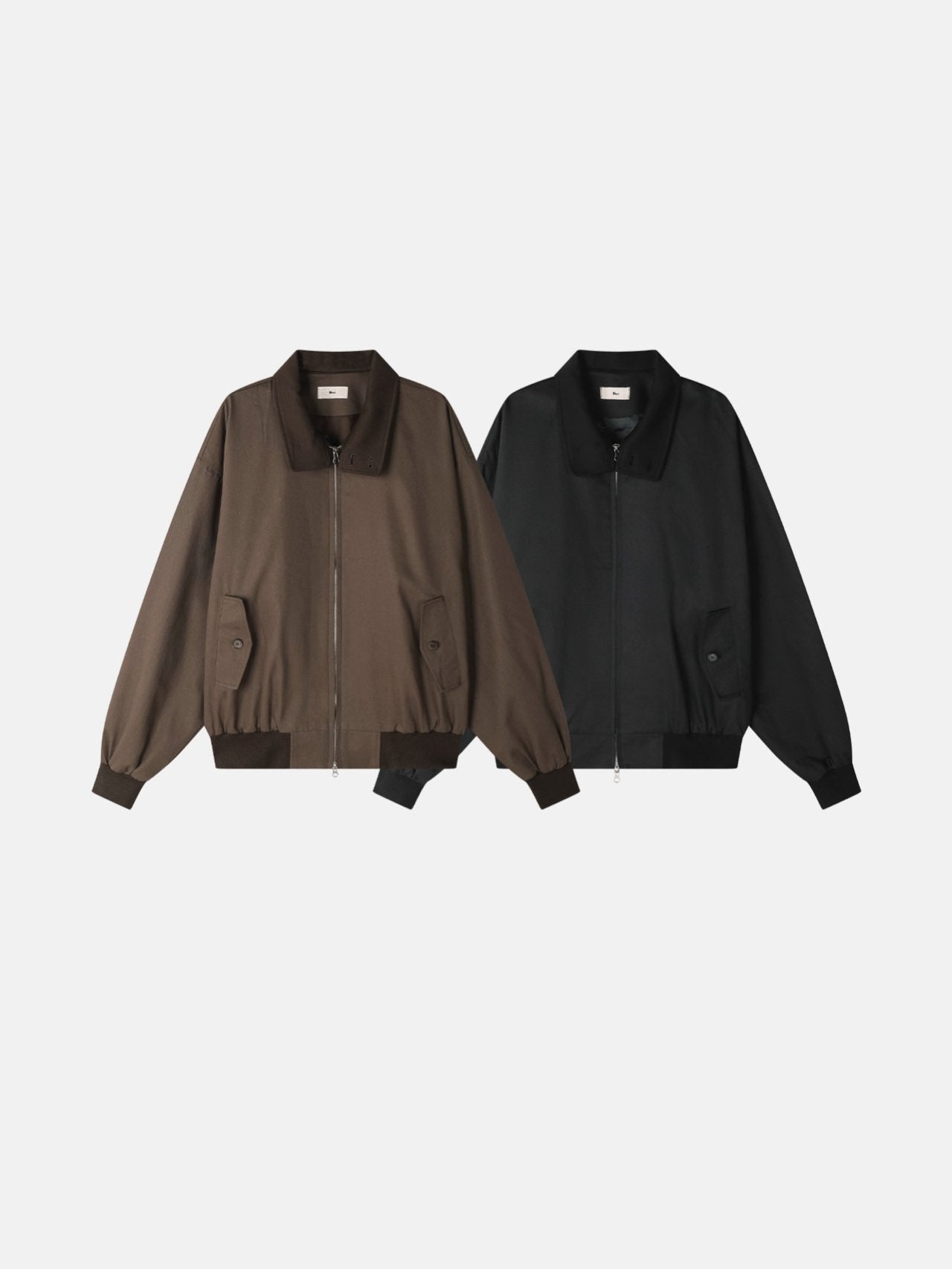 Contrast Collar Harrington Blouson