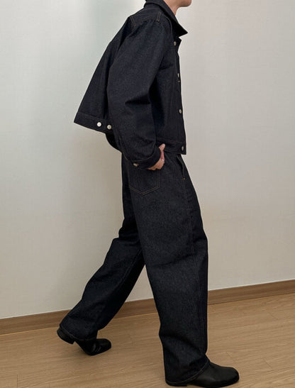 Non-Fading Cropped Denim Set