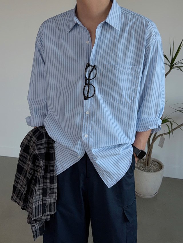 Rosy Stripe Oversized Shirt