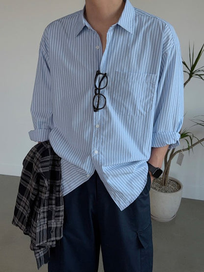 Rosy Stripe Oversized Shirt