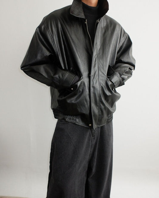 Soft Faux Leather Work Blouse