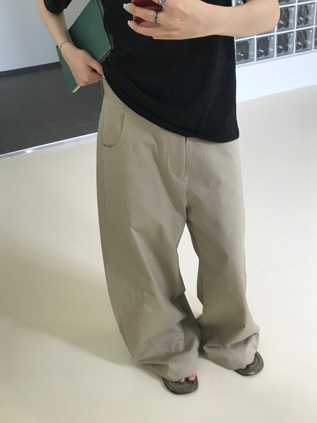 Soft Curve Wide Cotton Pants