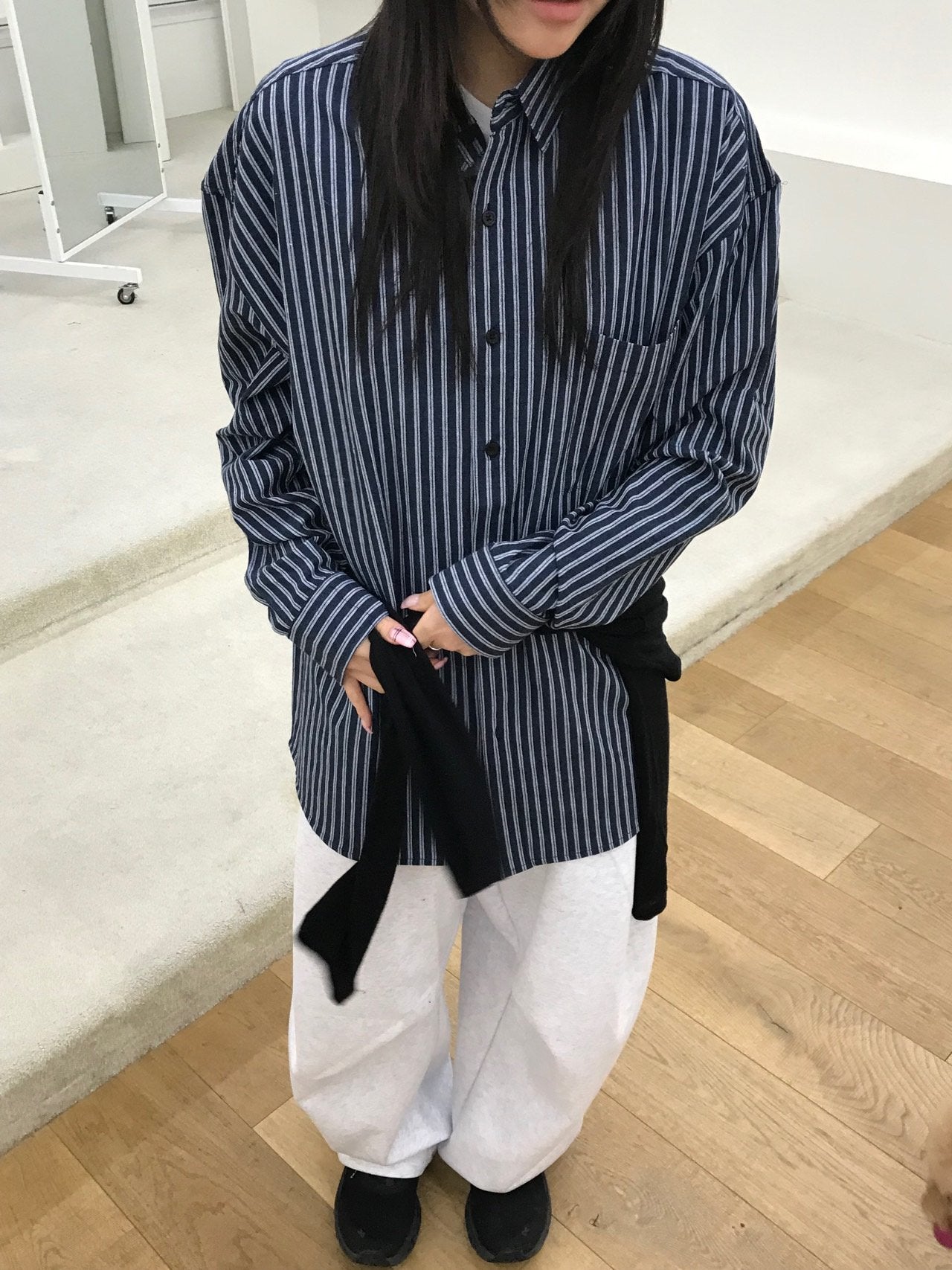 Pigment-Washed Nylon Shirt Jacket