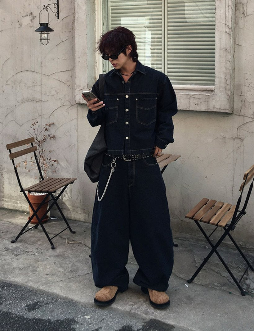 Broad-Stripe Denim Pants