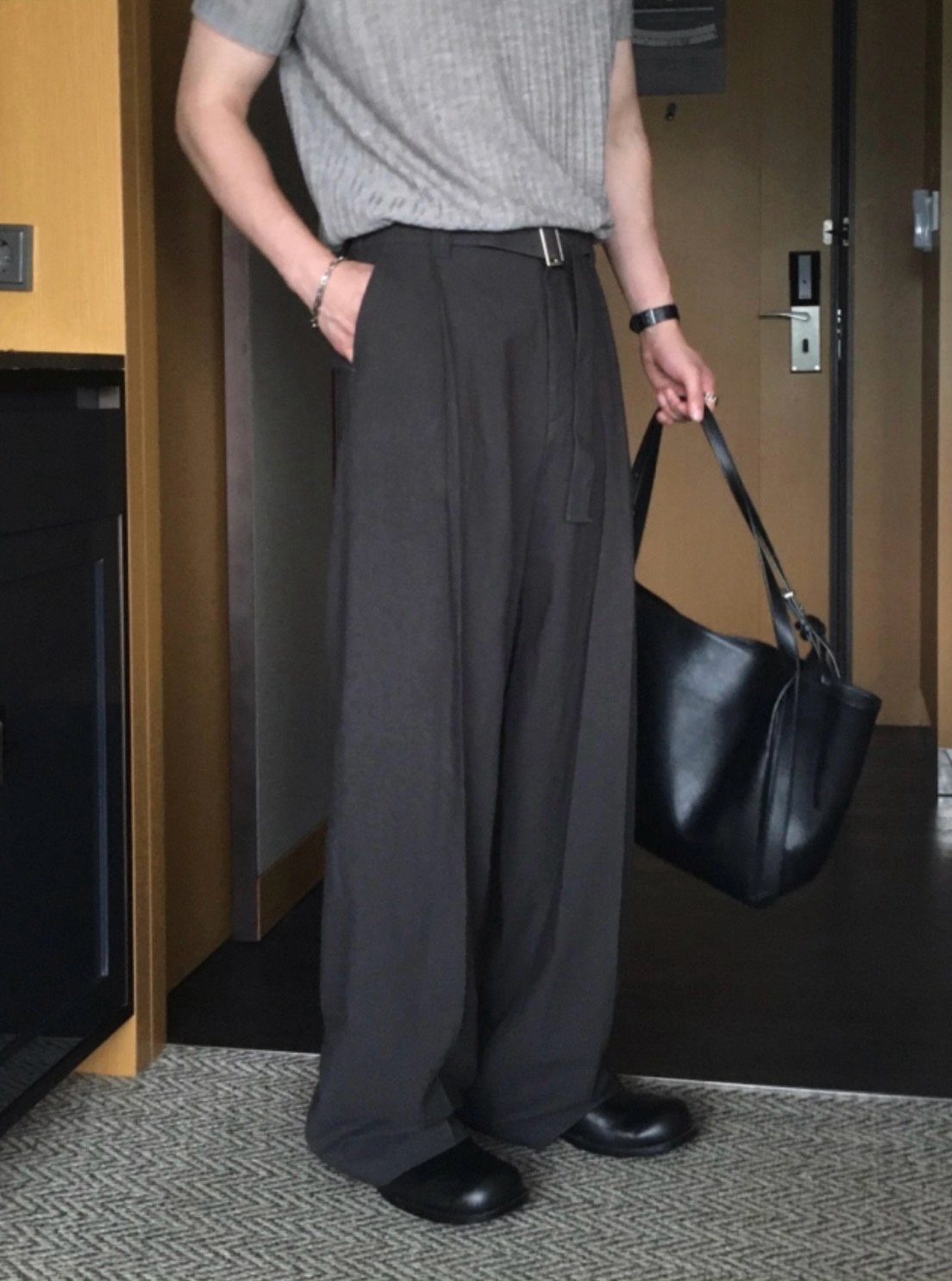 Flow Belted Wide Slacks