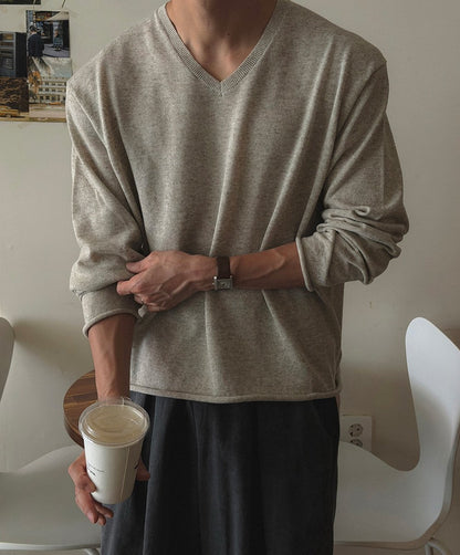 Sunset Linen V-Neck Knit