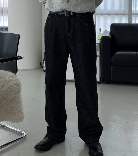 Raw Indigo Semi-Wide Denim