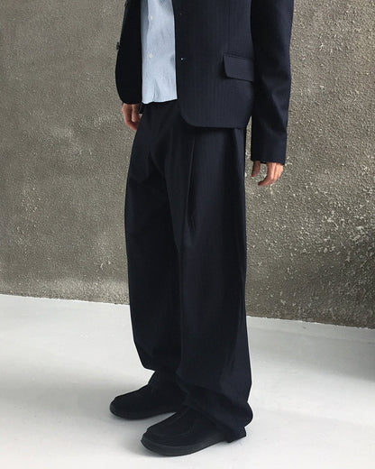 Zegna One-Tuck Curved Slacks