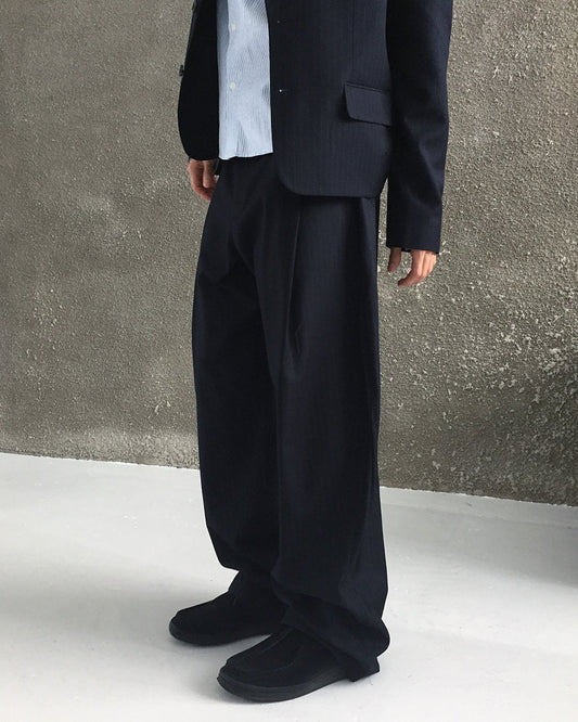 Zegna One-Tuck Curved Slacks