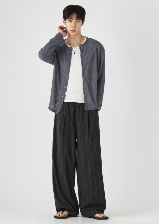Pigment-Washed Nylon Shirt Jacket