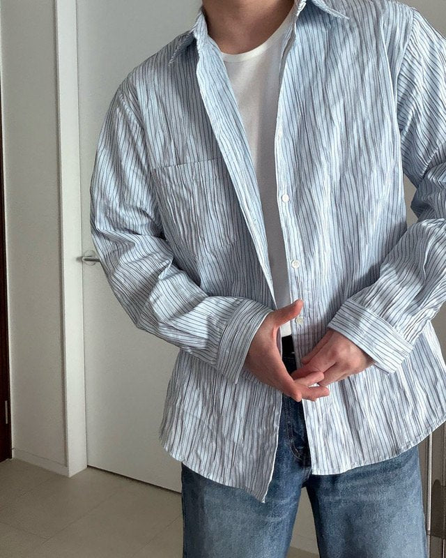 Cozy Crinkle Stripe Shirt
