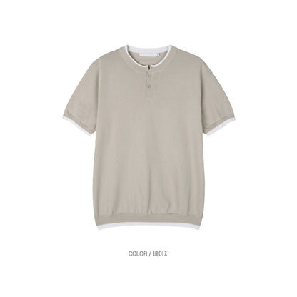 Trim Henley Knit