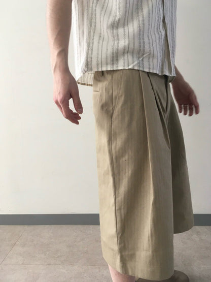 Herringbone Non-Fade Denim Bermuda Shorts