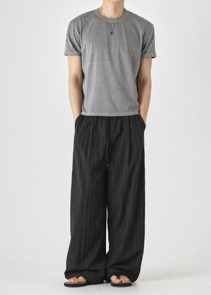Tone-on-Tone Stripe Banding Slacks