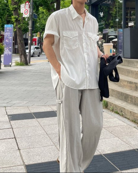 Puckered Wide Pants