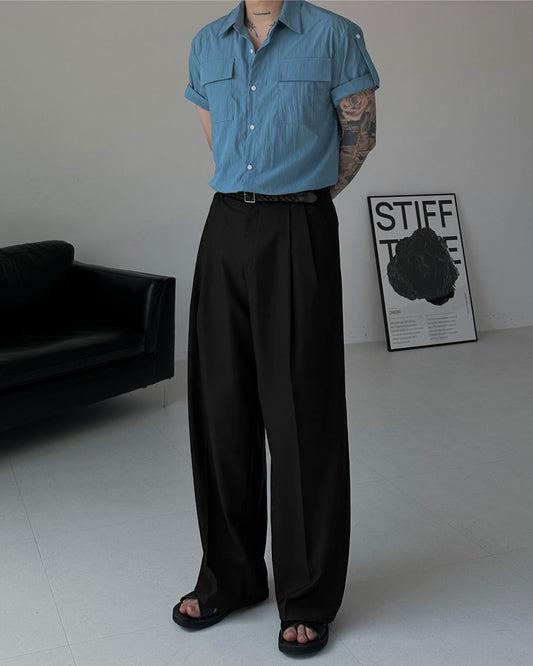 Two-Tuck Balloon Wide Slacks