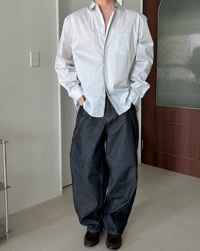 Monday Loose Fit Stripe Shirt