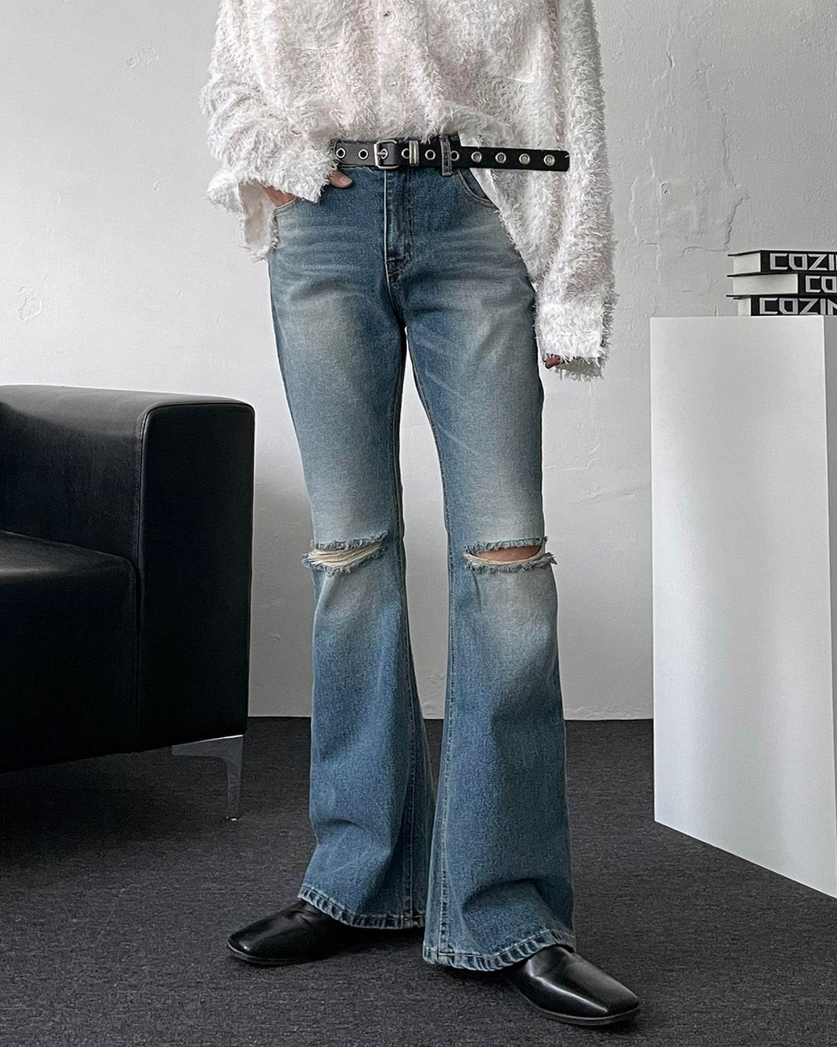 Distressed Flare Jeans