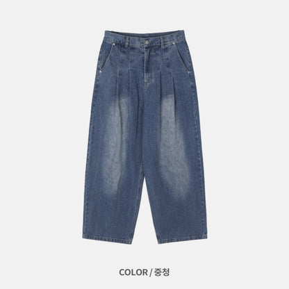 Rise Two-Tuck Wide Jeans