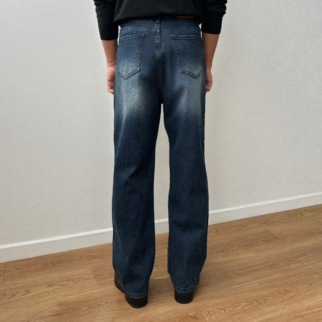 Chief Stripe Wide Denim Pants