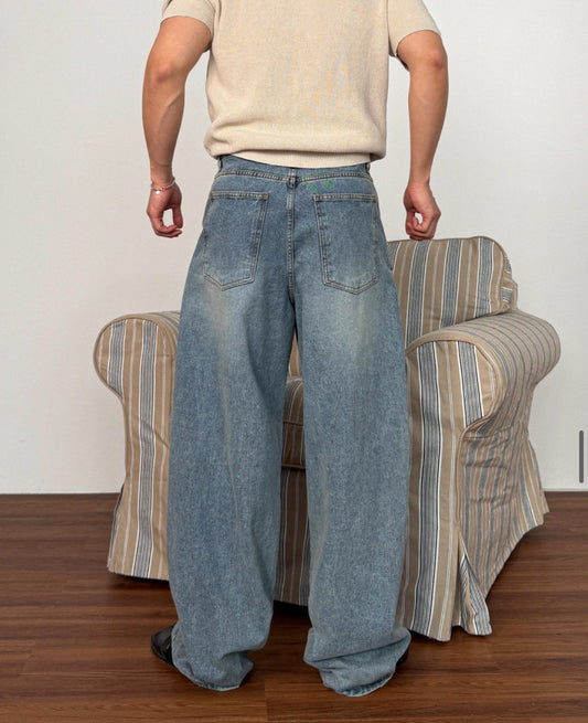 Coil Sand Wide Denim Pants