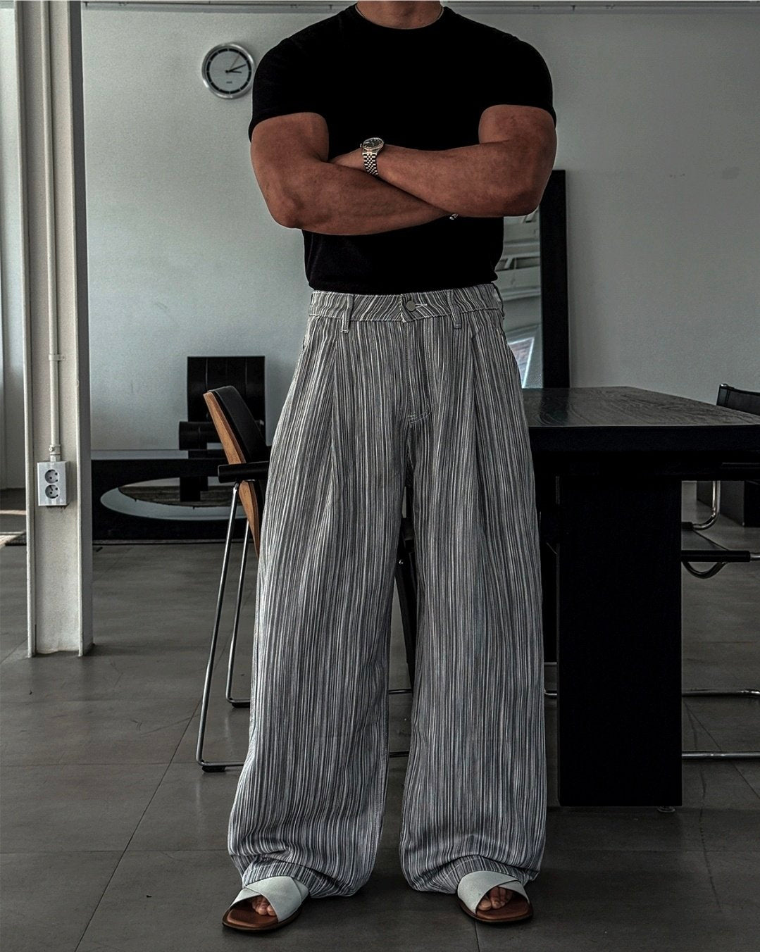Puckered Wide Pants