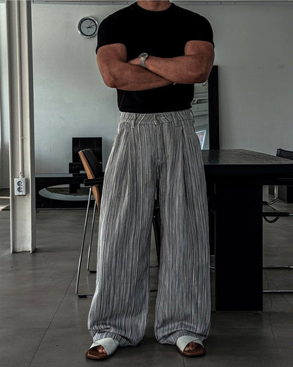 Rain Stripe Wide Pants