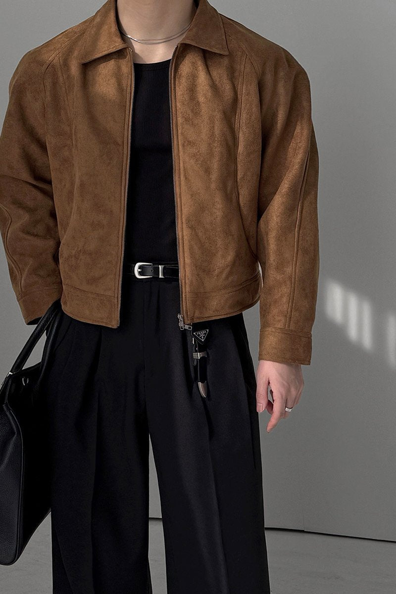 Folk Collar Suede Jacket