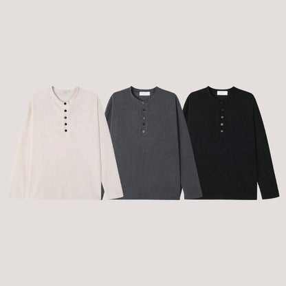 Soft Rib Henley Neck Knit