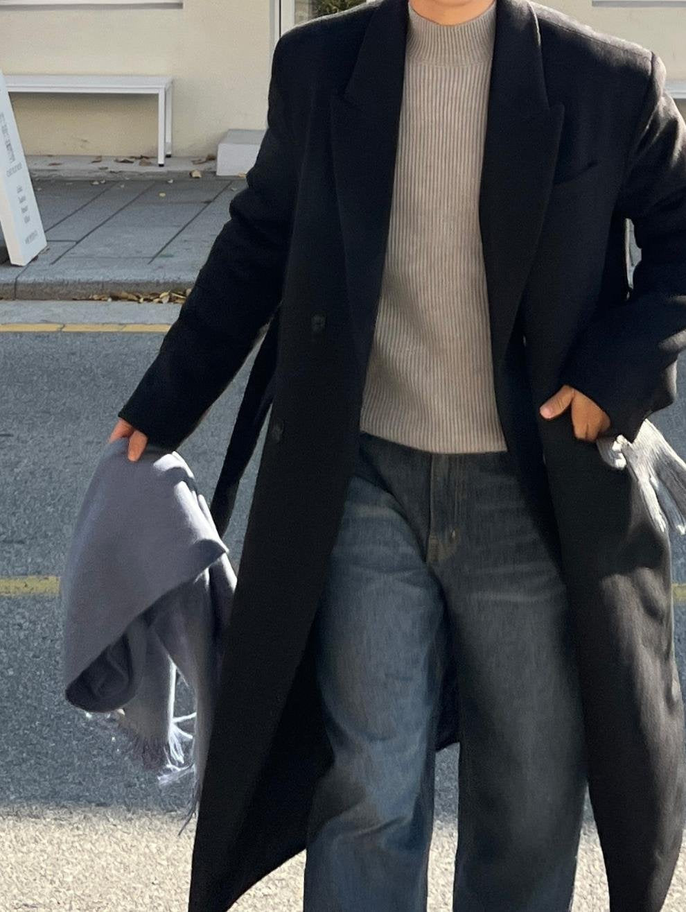 Belted Double Long Coat