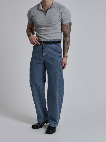 Stripe Denim Curve Pants