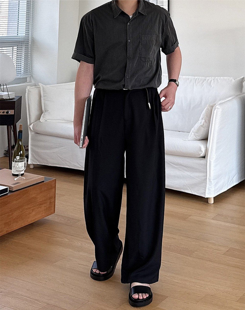 Pigment Nylon Half Sleeve Shirt
