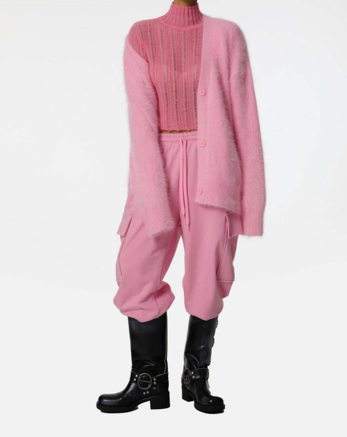 【즉납】【PAPERMOON 페이퍼 문】AW / LUX Mink Angora Oversized Knit Cardigan