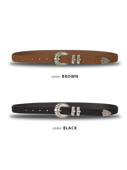 Antique Suede Leather Belt