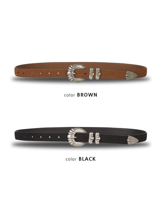Antique Suede Leather Belt