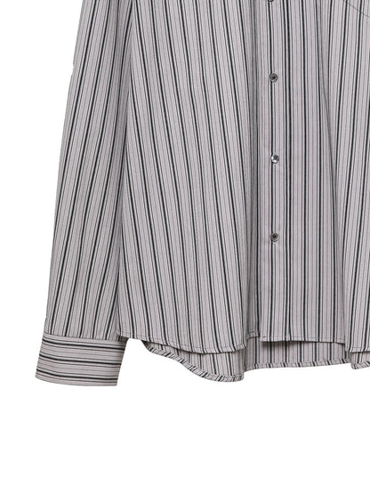 PAPERMOON Oversized Striped Pattern Pocket Button Down Shirt