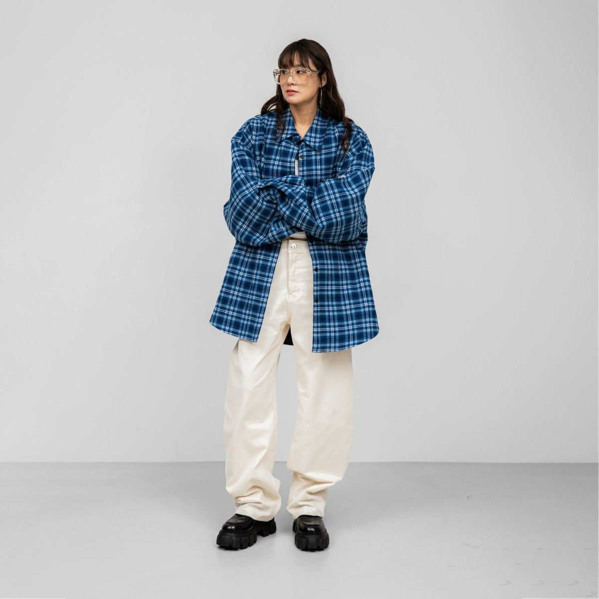 PAPERMOON ペーパームーン オーバーサイズフランネルチェックキルティングシャツジャケット