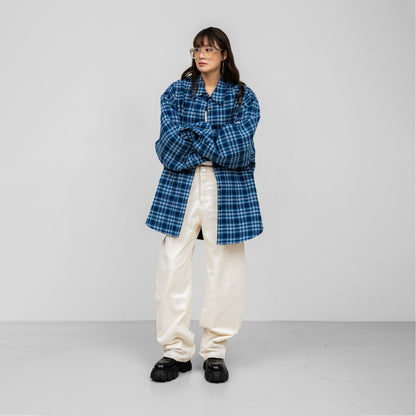 PAPERMOON ペーパームーン オーバーサイズフランネルチェックキルティングシャツジャケット