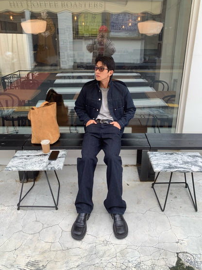 Luggage Ribbed Denim Set-up