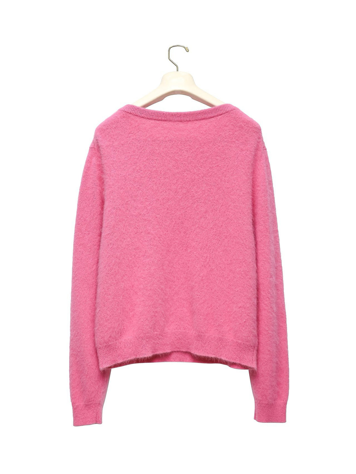 PAPERMOON Luxe Raccoon-Hair Deep V-Neck Knit
