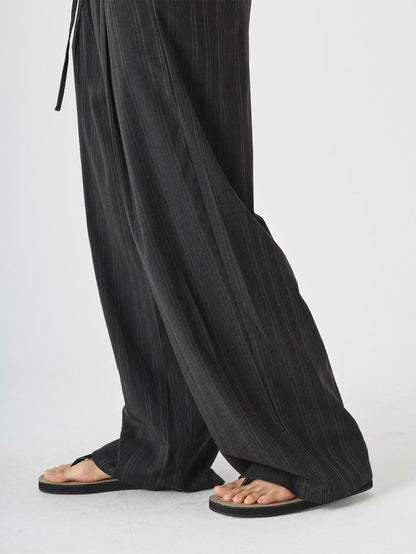 Tone-on-Tone Stripe Banding Slacks